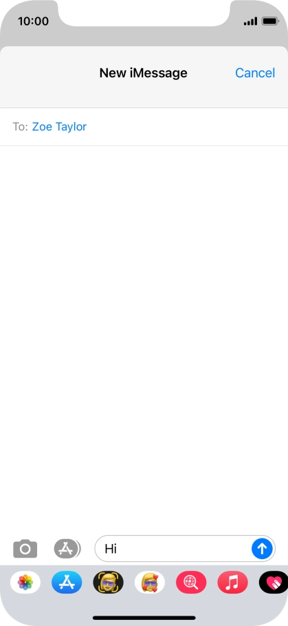 Press the send icon. Press the send icon.