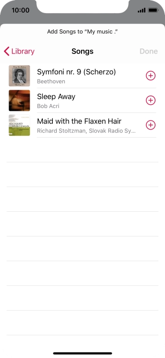 Go to the required category and press the required audio file.