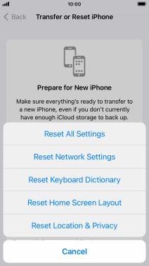 Press Reset All Settings.