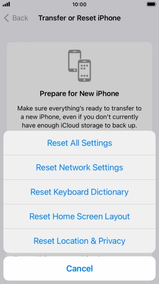 Press Reset All Settings.