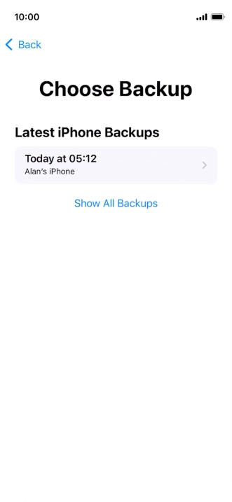 Press the required backup and your phone restores the content of the selected backup. Subsequently, follow the instructions on the screen to set up your phone and prepare it for use.