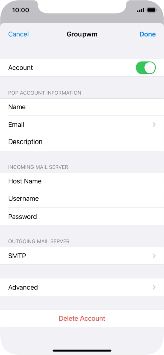 Press SMTP. Press SMTP.