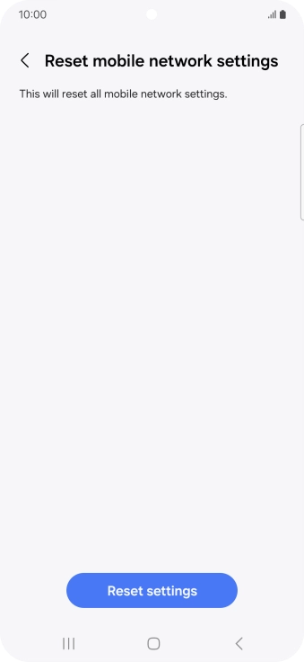 Press Reset settings. Press Reset settings.