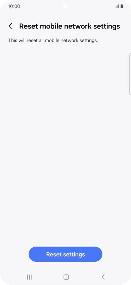 Press Reset settings. Press Reset settings.