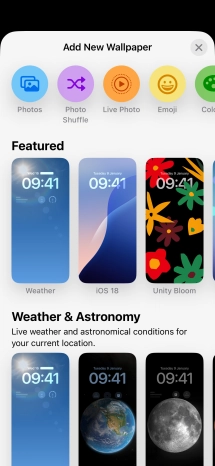Press the required category and follow the instructions on the screen to select the required background image.