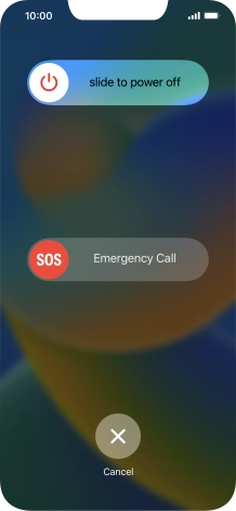 Press and drag the power off icon right. Press and drag the power off icon right.