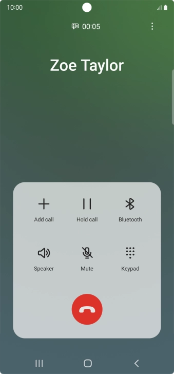 Press the end call icon. Press the end call icon.