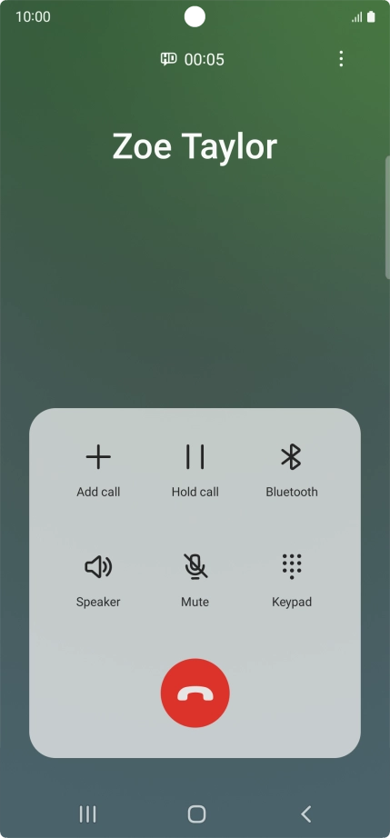 Press the end call icon. Press the end call icon.