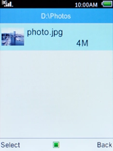 Select the required picture and press the Left selection key.