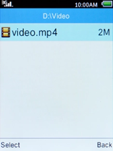 Select the required video clip and press the Left selection key.