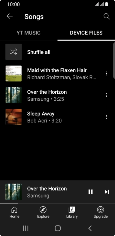 Press the required audio file.