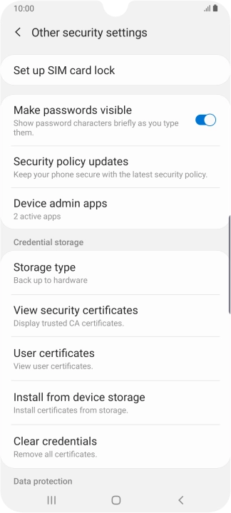 Press Set up SIM card lock.