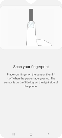 Follow the instructions on the screen to create the phone lock code using your fingerprint.