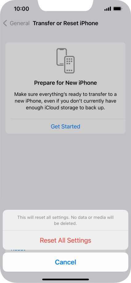Press Reset All Settings.