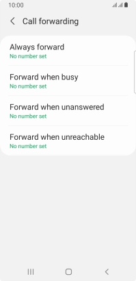 Press the required divert type. Press the required divert type.