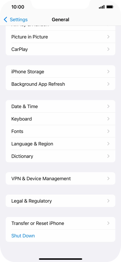 Press Transfer or Reset iPhone.