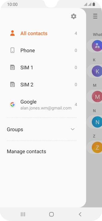 Press Manage contacts.