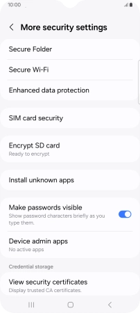 Press SIM card security.