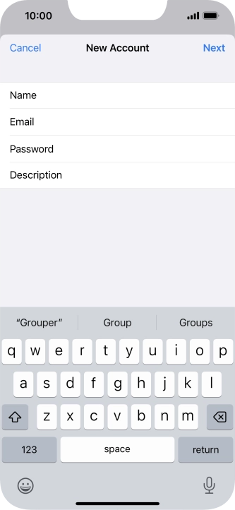Press Description and key in the required name.