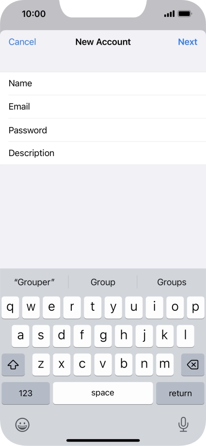 Press Description and key in the required name.