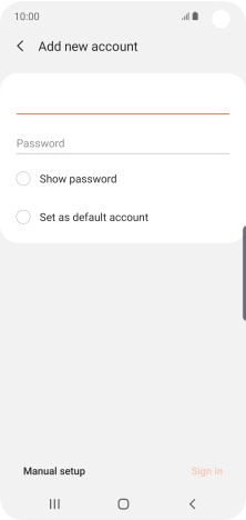 Press Password and key in the password for your email account.