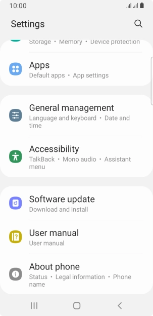 Press Software update.