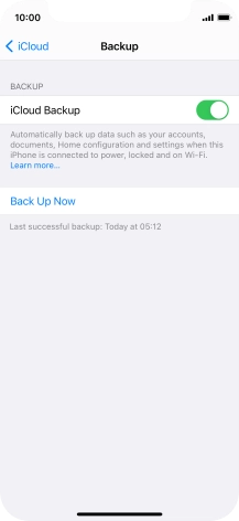 Press Back Up Now and wait while the phone memory is backed up.