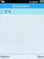Select the required bookmark and press the Navigation key.