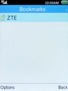 Select the required bookmark and press the Navigation key.