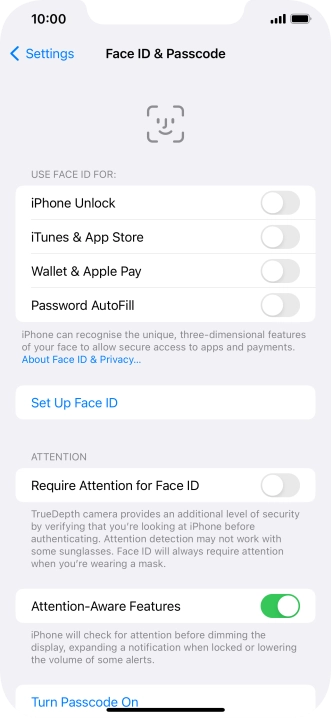 Press Set Up Face ID.