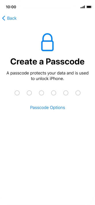 Press Passcode Options.