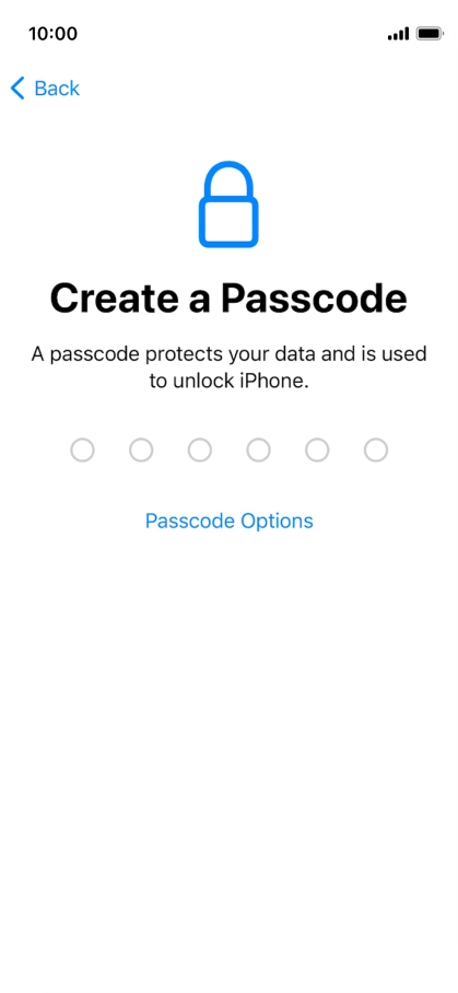 Press Passcode Options.