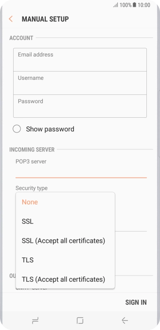 Press None to turn off the function.