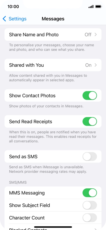 Press the indicator next to 