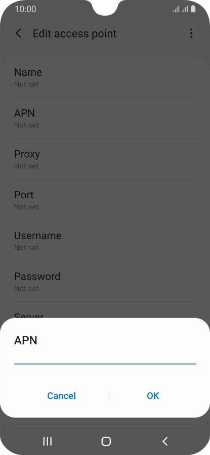 Key in live.vodafone.com and press OK.