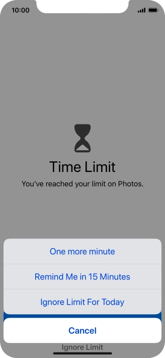 Press the required setting.