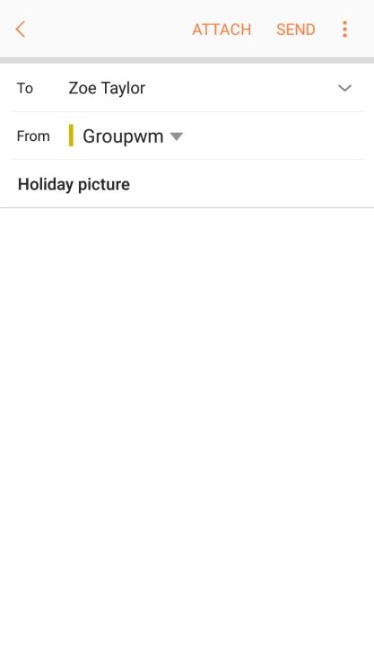 Press the text input field and write the text for your email message.