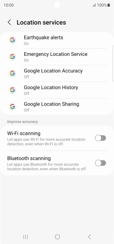 Press Google Location Accuracy.