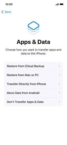 You can restore content from an iCloud backup when your phone is activated for the first time and after a factory reset. When this screen is displayed, your phone is ready to restore content from an iCloud backup. You can restore content from an iCloud backup when your phone is activated for the first time and after a factory reset. When this screen is displayed, your phone is ready to restore content from an iCloud backup.