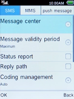 Select Message center and press the Left selection key.