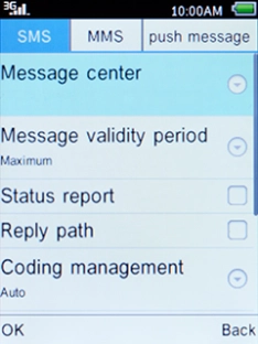 Select Message center and press the Left selection key.