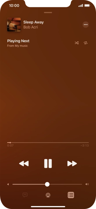 Press the shuffle icon to turn the function on or off.