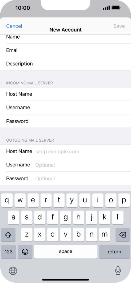 Press Host Name and key in mail.vodafone.ie.