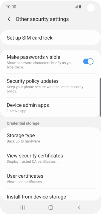 Press Set up SIM card lock.