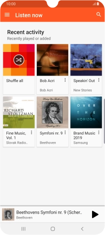 Slide your finger right starting from the left side of the screen.
