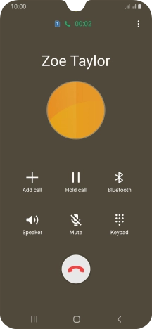 Press the end call icon. Press the end call icon.