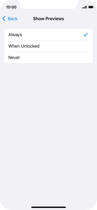To select notification preview on the lock screen, press Always. To select notification preview on the lock screen, press Always.