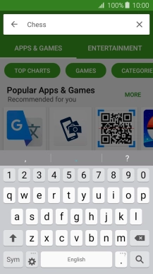 Key in the name or subject of the required app and press the search icon.