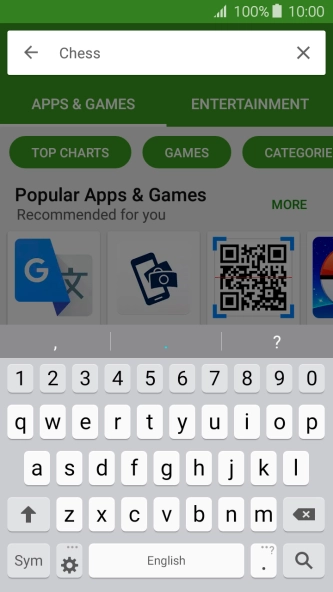 Key in the name or subject of the required app and press the search icon.