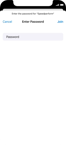 Key in the password for the Wi-Fi network and press Join.